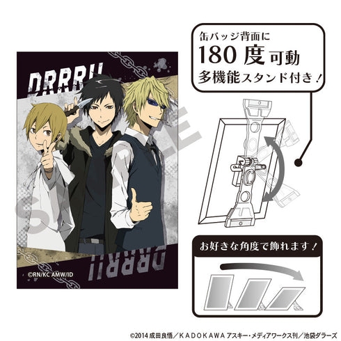 『デュラララ!!×2』アート缶バッジ 紀田正臣&折原臨也&平和島静雄